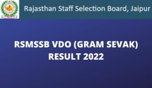 RSMSSB Village Development Officer VDO Result 2022