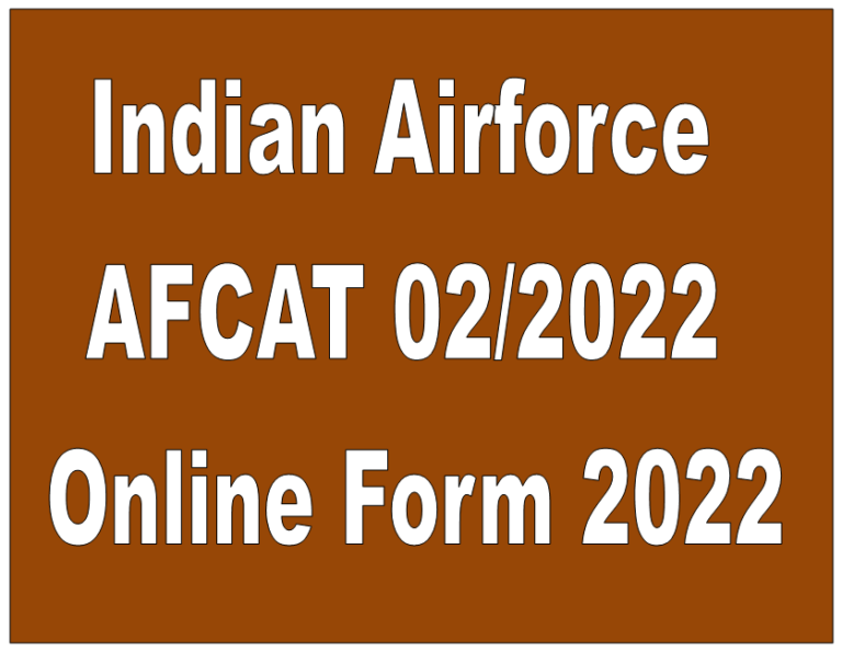 Indian Airforce AFCAT 02/2022 Online Form 2022